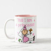 Ja, ik ben een prinses tweekleurige koffiemok (Links)