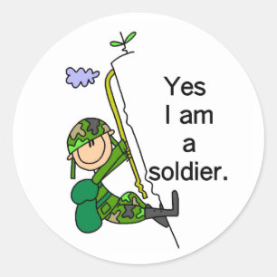 Ja, ik ben een soldaat ronde sticker