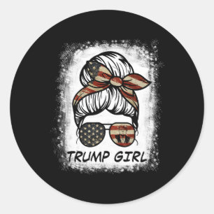 Ja, ik ben een Trump Girl die er overheen gaat - T Ronde Sticker