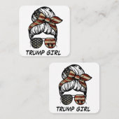 Ja, ik ben een Trump Girl die er overheen gaat - T Vierkante Visitekaartje (Voorkant / Achterkant)