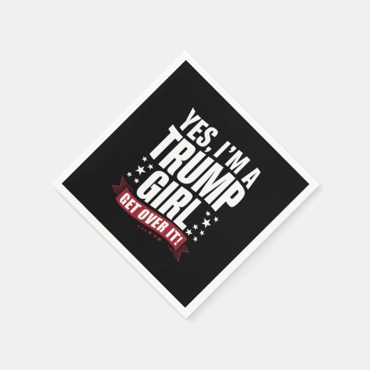 Ja, ik ben een Trump Girl Get Over It 2024 verkiez Servet (Hoek)