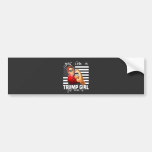 Ja, ik ben een Trump Girl Get Over It Trump Girl Bumpersticker