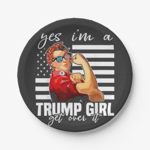 Ja, ik ben een Trump Girl Get Over It Trump Girl Papieren Bordje