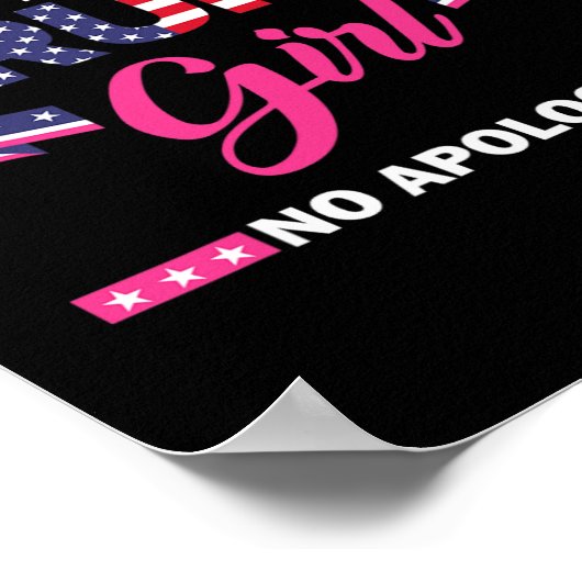 Ja, ik ben een Trump Girl No Apologies 2024 Verkie Poster (Hoek)