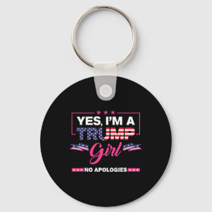 Ja, ik ben een Trump Girl No Apologies 2024 Verkie Sleutelhanger