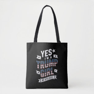 Ja, ik ben een Trump-meisje, geen excuses 2024 Ver Tote Bag