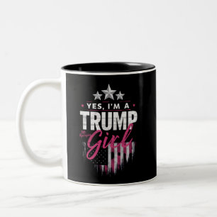 Ja, ik ben een Trump-meisje, geen excuses 2024 Ver Tweekleurige Koffiemok