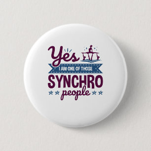 Ja, ik ben een van die synchrone mensen die zwemme ronde button 5,7 cm