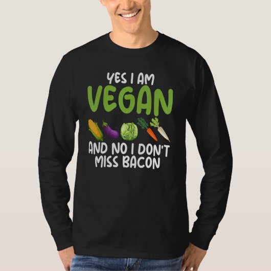 Ja, ik ben een vegetariër, nee, ik mis Bacon Veget T-shirt (Voorkant)