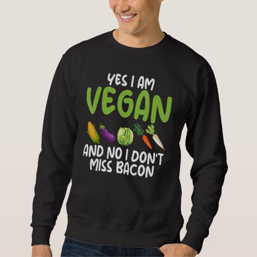 Ja, ik ben een vegetariër, nee, ik mis Bacon Veget Trui (Voorkant)
