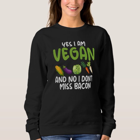 Ja, ik ben een vegetariër, nee, ik mis Bacon Veget Trui (Voorkant)