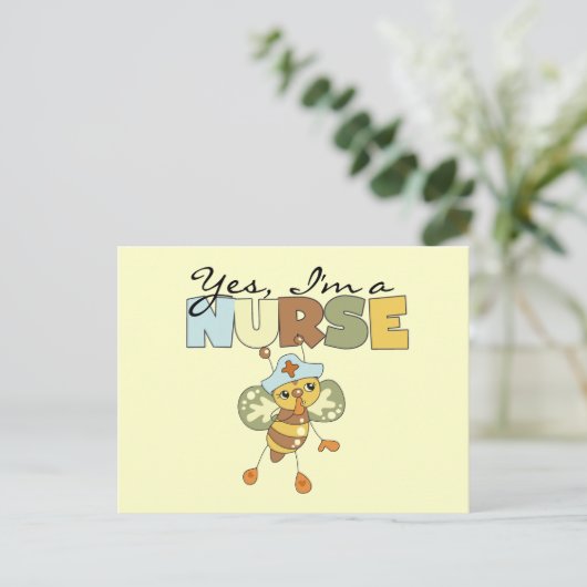 JA, ik ben een verpleegster T-shirts en cadeautjes Briefkaart (Staand voorkant)
