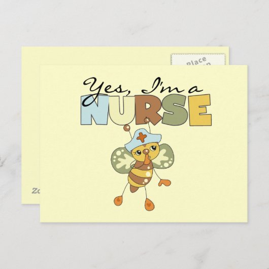 JA, ik ben een verpleegster T-shirts en cadeautjes Briefkaart (Voorkant / Achterkant)