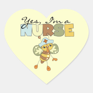JA, ik ben een verpleegster T-shirts en cadeautjes Hart Sticker