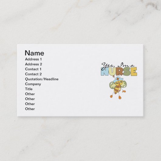JA, ik ben een verpleegster T-shirts en cadeautjes Visitekaartje (Voorkant)