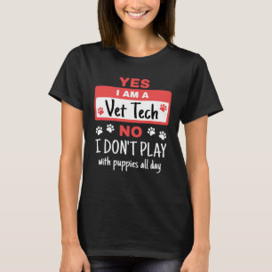 Ja ik ben een Vet Tech Spelen met Puppies T-shirt