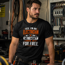 Ja, ik ben elektricien, nee, ik repareer het niet t-shirt