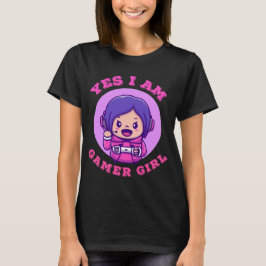 Ja Ik Ben Gamer Meisje Schattig Cadeau T-shirt