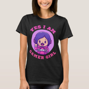 Ja Ik Ben Gamer Meisje Schattig Cadeau T-shirt