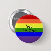 Ja, ik ben Gay Ronde Button 5,7 Cm (Voorkant /achterkant)