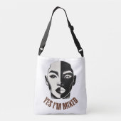 JA, ik ben GEMENGD – Split Face Crossbody Bag Tas (Achterkant)