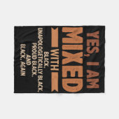 Ja, ik ben gemixt met Black History Month Cool Blm Fleece Deken (Voorkant (Horizontaal))