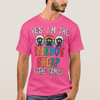 Ja, ik ben het regenboog schaap van de familie boe t-shirt