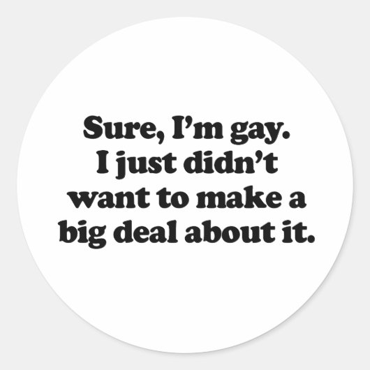 Ja, ik ben homo ronde sticker (Voorkant)