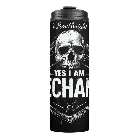 Ja, ik ben Mechanic Skull Thermosbeker (Voorkant)