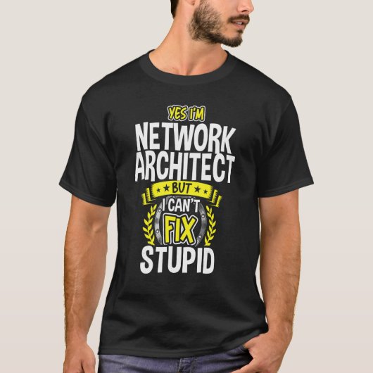 Ja, ik ben netwerkarchitect t-shirt (Voorkant)