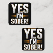 Ja, ik ben nuchtere witte leugens partij creatief vierkante visitekaartje (Voorkant / Achterkant)