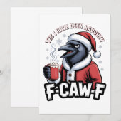 Ja, ik ben ondeugend geweest F-Caw-F Funny Kerstmi Bedankkaart (Voorkant / Achterkant)