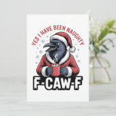 Ja ik ben ondeugend geweest F-Caw-F Grappige Kerst Save The Date (Staand voorkant)