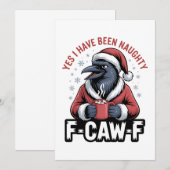 Ja ik ben ondeugend geweest F-Caw-F Grappige Kerst Save The Date (Voorkant / Achterkant)