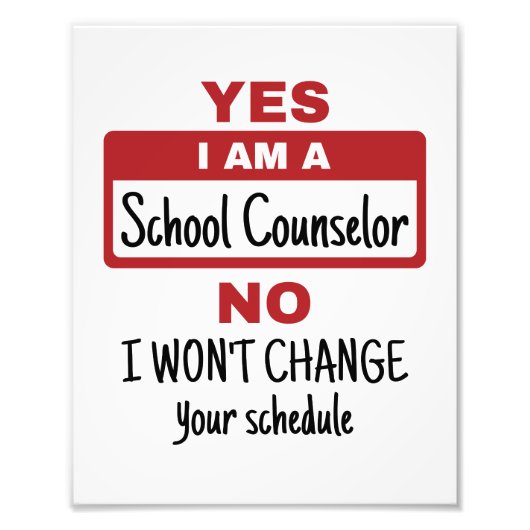 Ja Ik ben schooladviseur Wijzigingsschema Foto Afdruk (Voorkant)