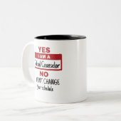 Ja Ik ben schooladviseur Wijzigingsschema Tweekleurige Koffiemok (Voorkant links)