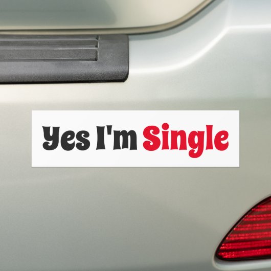 Ja, ik ben single bumpersticker (Op auto)