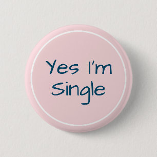 Ja, ik ben Single Pin en Blue Text Ronde Button 5,7 Cm