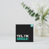 JA, IK BEN SINGLE VIERKANTE VISITEKAARTJE (Staand voorkant)