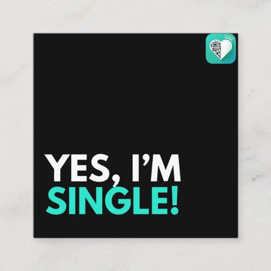 JA, IK BEN SINGLE VIERKANTE VISITEKAARTJE (Voorkant)