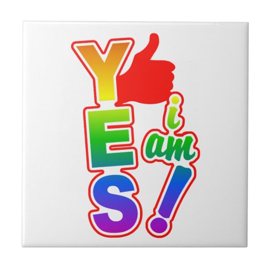 JA, IK BEN tegel Tegeltje (Voorkant)