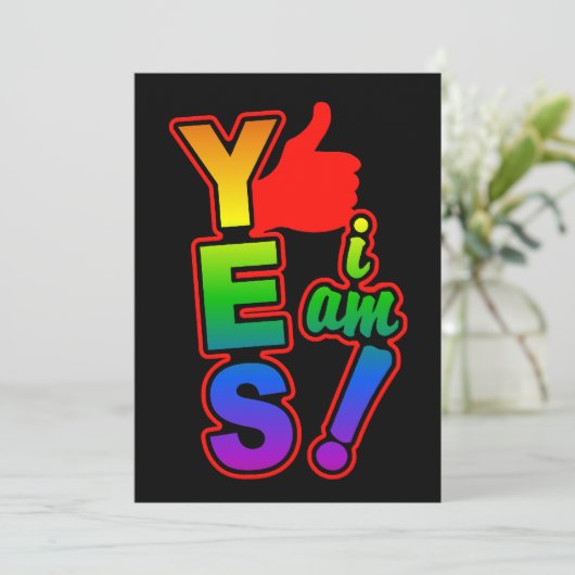 JA IK BEN uitnodiging, pas aan Kaart (Staand voorkant)