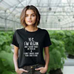 Ja, ik ben veganist, grappig veganisme wit citaat t-shirt