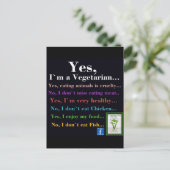 ja ik ben vegetariër briefkaart (Staand voorkant)
