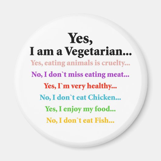 Ja, ik ben vegetariër... magneet (Voorkant)