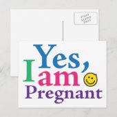 Ja, ik ben zwanger aankondigingskaart (Voorkant / Achterkant)