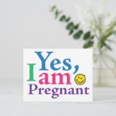 Ja, ik ben zwanger aankondigingskaart (Staand voorkant)