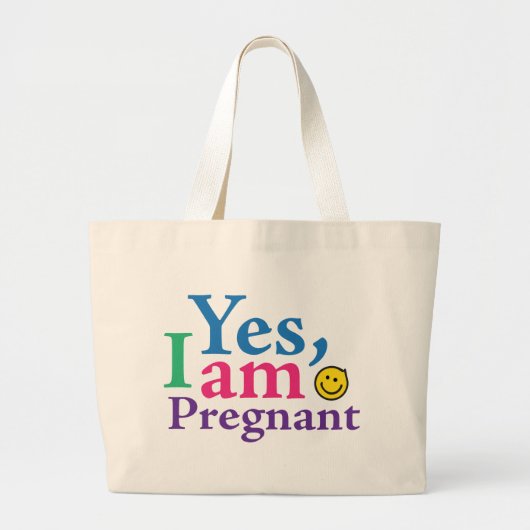 Ja, ik ben zwanger grote tote bag (Voorkant)