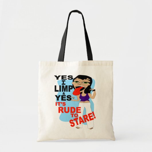 Ja, ik beperk me en ja, het is onbeleefd om te sta tote bag (Voorkant)
