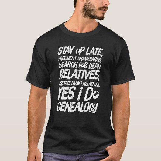 Ja, ik doe genealogische voorouders t-shirt (Voorkant)